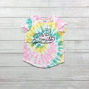 SO Kids T-Shirt Tie Dye “Eternal Optimist” Graphic Short Sleeve Top NWT 7